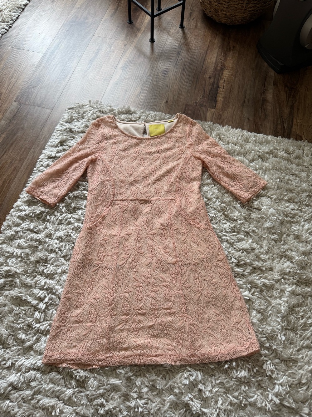 Maeve Anthropology Peach Pink Lace Midi Dress
